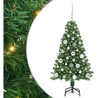 vidaXL Kunstkerstboom Groen 120 cm PVC en Staal en Kunststof