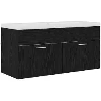 vidaXL Badkamerkast, zwart, eikenlook, 100 x 38,5 x 46 cm