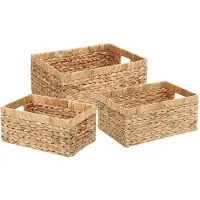 vidaXL Opbergmanden 3 pcs Naturel Waterhyacint