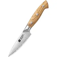 Xinzuo X02O Pin Series Schilmes 11 cm – Professioneel Keukenmes – Olijfhouten Handvat – 3-Laags Composietstaal met Stonewash Afwerking