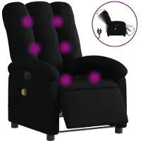 vidaXL Massagestoel elektrisch verstelbaar stof zwart