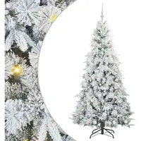 vidaXL Kunstmatige Hinged Kerstboom met 300 LED Wit 180 cm PE en PVC