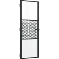 vidaXL Glazen deur 76 x 3,5 x 201,5 cm Aluminium Zwart