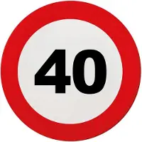 Funny fashion Feestbordjes 40 jaar stopbord
