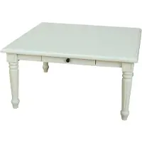 Ebuy24 Mozart salontafel 100x100 cm met 1 lade in antiek wit, antiek gepatineerd.