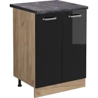 Vicco R-Line Keukenonderkast – 60 cm, WB Antraciet Zwart hoogglans