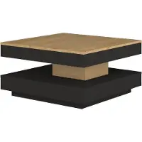 Trasman Salontafel Soho 78x78 cm met uitschuifbaar tafelblad - beige/ grijs