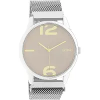 Oozoo Timepieces - Zilverkleurige horloge met zilverkleurige metalen mesh armband - C10865