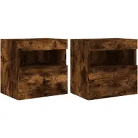 vidaXL Tv-wandmeubels met LED 2 st 40x30x40 cm gerookt eikenkleurig