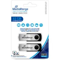 MediaRange MR911-2 USB flash drive 32 GB USB Type-A 2.0 Zwart, Zilver