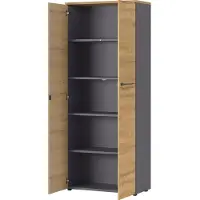 Germania Melamine Draaideurkast Afsluitbaar 800 x 400 x 1.970 mm Bruin, grafiet