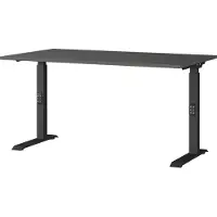 Germania Hoogteverstelbaar Zit-sta-bureau Metaal, spaanplaat Zwart C-Voet 1,400 x 800 x 910 mm