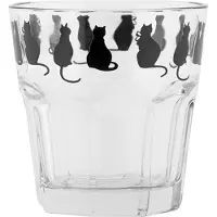 Clayre & Eef Waterglas 200 ml Transparant Glas Katten