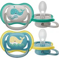 Philips AVENT Fopspenen - 2-pack - Ultra Air - Blauw/Grijs m. Pr - - OneSize - Fopspenen