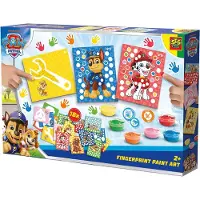 SES Creative Paw Patrol - Vingerafdruk verf kunstwerk - Knutselen - Glutenvrij - Goed Uitwasbaar - Voor Kinderen Vanaf 2 Jaar - 6 Kleuren - 18 Kaarten
