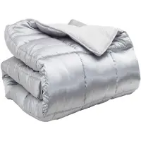 vidaXL - Winter - Duvet - Zilver - 200 - x - 200 - cm - Satijn - en - Microfiber