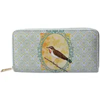 Juleeze Portemonnee 10x19 cm Groen Polyester Vogel
