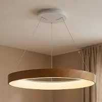 Mantra-Iluminacion Hanglamp Niseko II, dimbaar, hout licht, Woon-/ Eetkamer, metaal, Modern