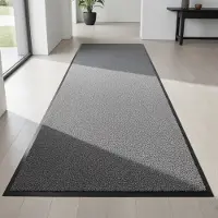 JYG Deurmat groot grijs - 90x350 cm - Absorberend - Cleanwash