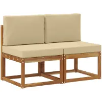 vidaXL 2 Stuk Buiten Midden Sofa Massief Acacia Hout Naturel