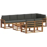 vidaXL Buiten bank set 9 st Natuurlijk en Antraciet
