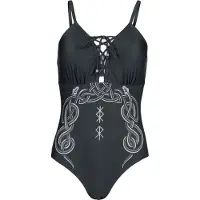 Black premium by emp Zwempak - Celtic Snake Badpak - S tot XXL - voor Vrouwen - zwart | Maat XXL