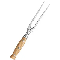 Xinzuo X02O Pin Series Vleesvork 15 cm – Professionele Trancheervork – Olijfhouten Handvat