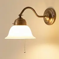 BERLINER MESSINGLAMP Wandlamp BORIS, dimbaar, brons / oud-messing, Hal, Messing, Antiek, wandlamp