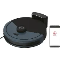 Hoover HG430H 011, stofzuiger zonder zak, zwart, blauw, rond, met rubberen wielen, oplaadbaar, 65 dB