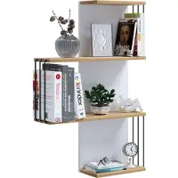 VCM Modernes Hängeregal aus Holz – platzsparendes Wandregal Dolira L, 98 x 68 x 19 cm, elegantes Aufbewahrungs- und Bücherregal für Wohnzimmer, Büro & Flur