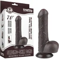 Lovetoy Sliding-Skin - realistische dildo met ballen - dubbel laag