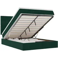 vidaXL Ottoman bed met matrassen 140x190cm fluweel donkergroen
