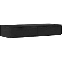 vidaXL Bedlades Zwart Eiken 100 x 36,5 x 16,5 cm Bewerkt hout