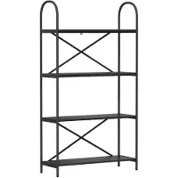 vidaXL Boekenplank 4-laags 80 x 30 x 146 cm Bewerkt hout Zwart Eiken