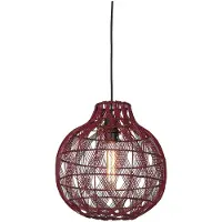 Good&Mojo Hanglamp Mendoza, dimbaar, rood, Woon-/ Eetkamer, Bamboe, Design, hanglamp