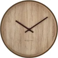 Nextime - Wandklok 30cm - Stille - Donkerbruin|Lichtbruin - Plastic -