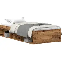 vidaXL Bedframe zonder matras 75x190 cm spaanplaat oud hout