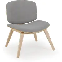 Costway Moderne accentstoel, gestoffeerde loungestoel met rugleuning en gevoerde zitting, solide houten frame, ruimtebesparende armloze stoel voor keuken, eetkamer, woonkamer (lichtgrijs, 1)