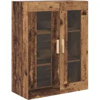 vidaXL Highboard Oud Hout 69,5 x 34 x 180 cm Gefabriceerd Hout en Glas