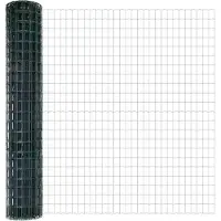 vidaXL Euro-hek met betonnen voetstuk 25 x 1,2 m PVC-Coated Staal Mesh