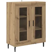 vidaXL Highboard 2 st Oud Hout 69,5 x 34 x 180 cm Bewerkt hout