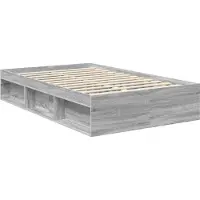 vidaXL Bedframe Grijs Sonoma 120 x 200 cm Massief grenenhout