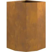 vidaXL Hoek Plantenbak Olijfgroen 30 x 30 x 50 cm Staal