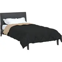 vidaXL - Zomer - Deken - 220 - x - 155 - cm - Zomer - 200 - gsm - Zwart - en - Taupe