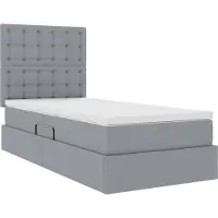 vidaXL LED opbergbed met matras Lichtgrijs 90 x 200 cm Stof