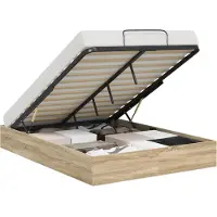vidaXL Ottoman bedframe met opbergruimte, Sonoma eikenhout, 193 x 135 x 25 cm