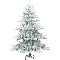 vidaXL Kunstmatige Hinged Kerstboom Wit 150 cm PVC en Staal