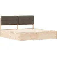 vidaXL Bedframe met Gevoerde Hoofdbord Taupe 200 x 200 cm