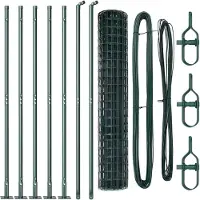 vidaXL Euro-hek met betonnen voetstuk 10 x 1,4 m PVC-Coated Staal Mesh