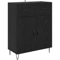 vidaXL Highboard 2 st Zwart Eiken 69,5 x 34 x 180 cm